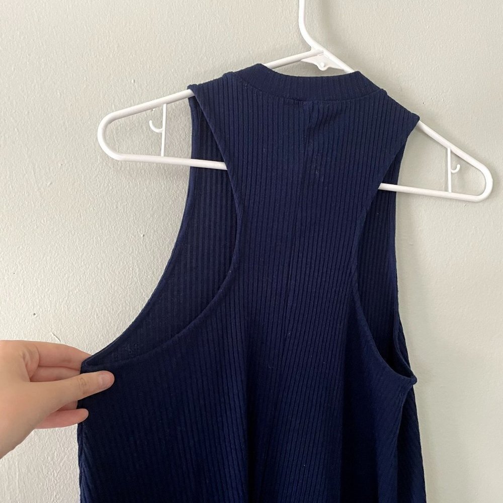 Forever 21 navy blue sweater dress comfortable crewneck sleeveless dress - Picture 5 of 5